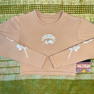 Civil Regime Women's Long Sleeve Crop Top - Tan